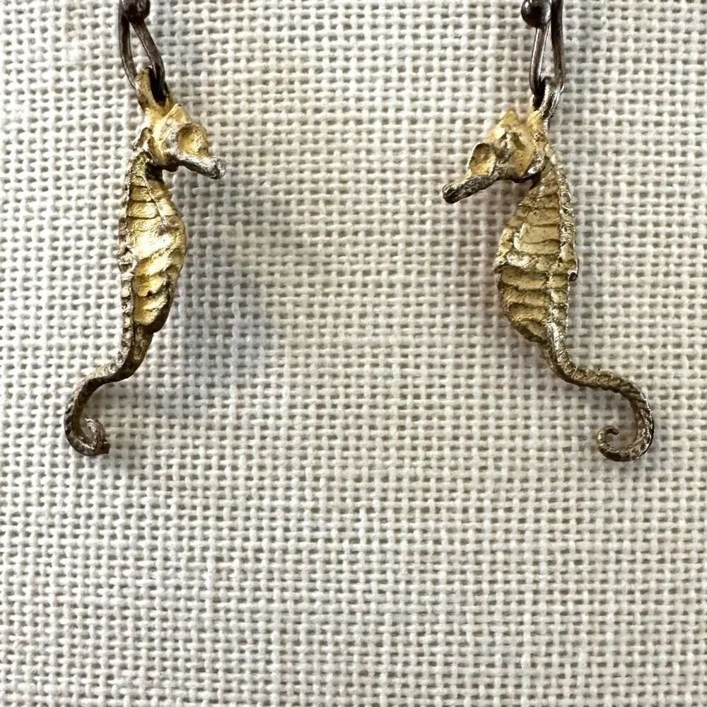Sterling silver seahorse earrings